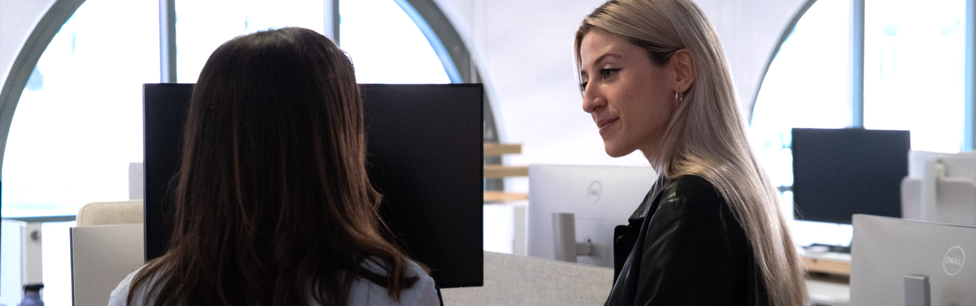 Two women talking
